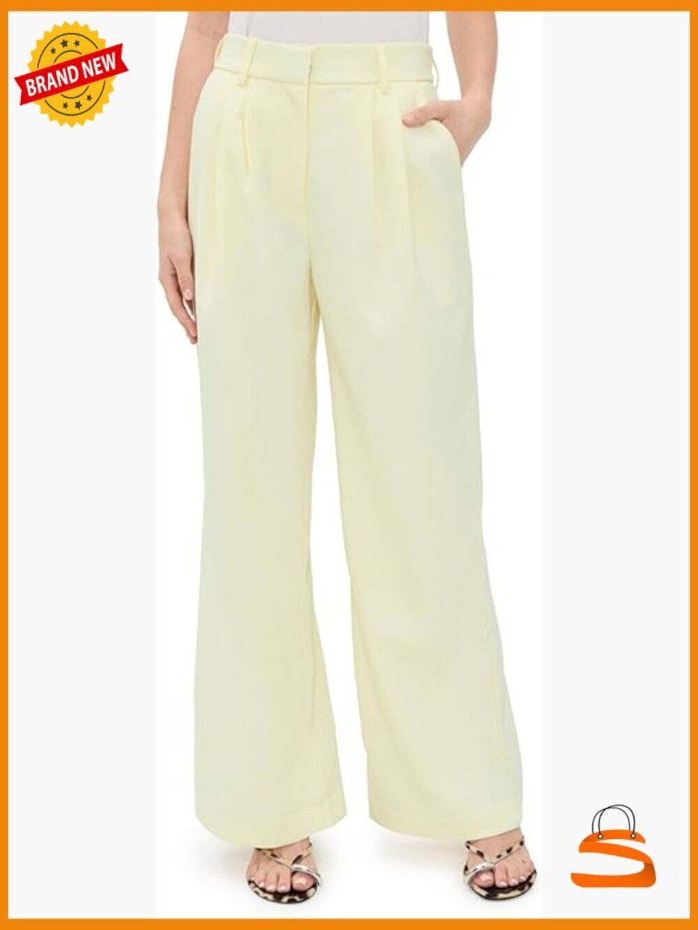 High Rise Boot Cut Trousers - Pleated Front Slacks